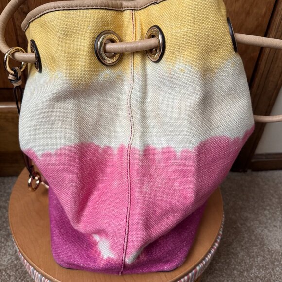 Calvin Klein Reversible Tote Bag - (1) Yellow, Ivory, Pink & Fuchsia & (2) Tan - Picture 6 of 14